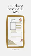 Modelo de resenha de livro para 5º Ano, 4º Ano, 3º Ano de Língua Portuguesa, Gêneros Textuais - Material educacional