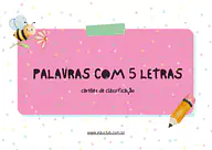 Palavras com 5 letras para 3º Ano, 2º Ano, 1º Ano, Pré-Escola de Língua Portuguesa, Vocabulário - Material educacional