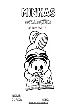 Capa de prova 3º bimestre para imprimir Capa de prova 3º bimestre para imprimir para 5º Ano, 4º Ano, 3º Ano, 2º Ano, 1º Ano de Capa de prova - Material educacional