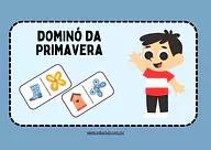 Dominó da primavera para imprimir para 2º Ano, 1º Ano, Pré-Escola de Ciências, Estações do ano - Material educacional