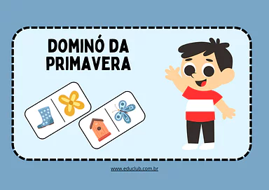 Dominó da primavera para imprimir Dominó da primavera para imprimir para 2º Ano, 1º Ano, Pré-Escola de Ciências, Estações do ano - Material educacional