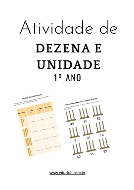 Atividade de dezena e unidade 1 ano Atividade de dezena e unidade 1 ano para 2º Ano, 1º Ano de Números, Matemática - Material educacional
