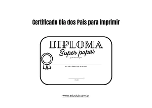 Certificado Dia dos Pais para imprimir