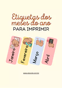 Etiqueta dos meses do ano para imprimir