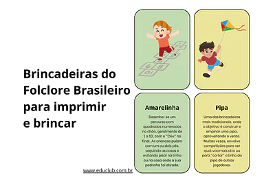 Brincadeiras do Folclore Brasileiro para imprimir Brincadeiras do Folclore Brasileiro para imprimir para Creche, 3º Ano, 2º Ano, 1º Ano, Pré-Escola de Datas Comemorativas, ...