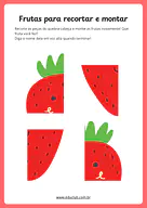 Frutas para imprimir e montar para Creche, Pré-Escola de Pré-escrita, Crafts, Artes - Material educacional