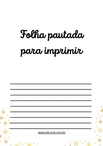 Folha pautada para imprimir
