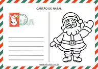 Cartão de Natal para imprimir para 5º Ano, 4º Ano, 3º Ano, 2º Ano, 1º Ano de Datas Comemorativas, Língua Portuguesa, Natal...