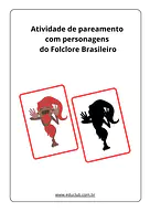Atividade de pareamento com personagens do Folclore Brasileiro para Creche, 2º Ano, 1º Ano, Pré-Escola de Datas Comemorati...