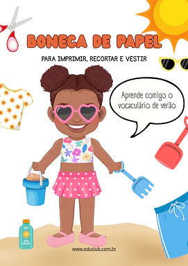 Boneca de papel para imprimir com roupas e acessórios para 5º Ano, 4º Ano, 3º Ano, 2º Ano, 1º Ano de Crafts, Artes - Mater...