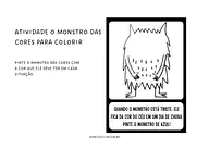Atividade O Monstro das Cores para colorir para Creche, Pré-Escola de Educação Emocional, Emoções, Desenhos, Artes - Mater...
