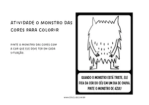 Atividade O Monstro das Cores para colorir