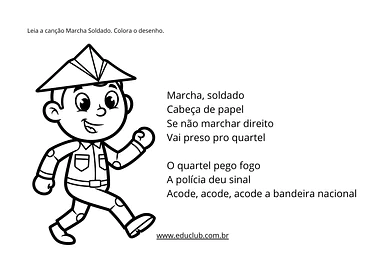 Atividade Marcha soldado cabeça de papel para Creche, Pré-Escola de Datas Comemorativas, Dia do Soldado - Material educaci...