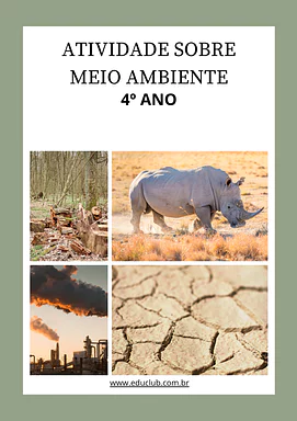 Atividade sobre meio ambiente 4 ano Atividade sobre meio ambiente 4 ano para 4º Ano de Ciências, Meio Ambiente - Material educacional