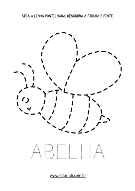 Atividade pontilhada da abelha: ligue os pontos e pinte Atividade pontilhada da abelha: ligue os pontos e pinte para Creche, Pré-Escola de Pré-escrita, Desenhos, Artes - Material...