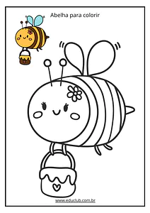 Abelha para colorir: desenhos simples para imprimir