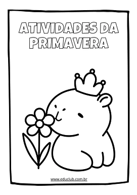 Capa de atividades da primavera para imprimir para 1º Ano, Pré-Escola de Datas Comemorativas, Ciências, Primavera - Materi...