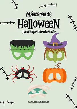 Moldes de máscaras de Halloween para imprimir Moldes de máscaras de Halloween para imprimir para Creche, Pré-Escola, 1º Ano, 2º Ano, 3º Ano, 4º Ano, 5º Ano de Datas Com...