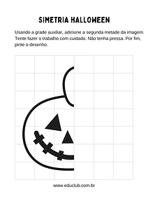 Atividade de simetria com imagens do Halloween