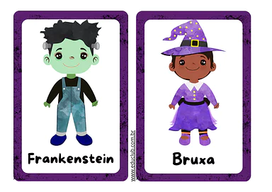 Jogo da memória Halloween para imprimir para Pré-Escola, 1º Ano de Datas Comemorativas, Língua Portuguesa, Vocabulário, Ha...