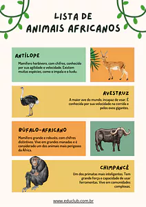Lista de animais africanos