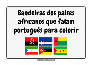 Bandeiras dos países africanos que falam português para colorir