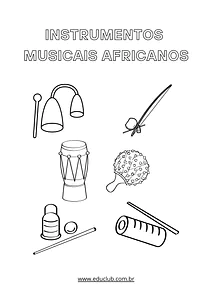 Instrumentos africanos para colorir