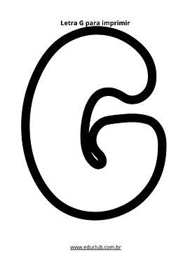 Letra G para imprimir para Pré-Escola, 1º Ano, 2º Ano, 3º Ano, 4º Ano, 5º Ano, Creche de Língua Portuguesa, Alfabeto - Mat...