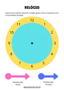 Relógio colorido para imprimir