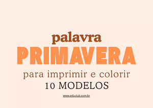 Palavra primavera para imprimir e colorir