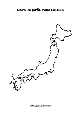Mapa do Japão para colorir para 3º Ano, 4º Ano, 5º Ano de Geografia, Ásia, Mapas - Material educacional