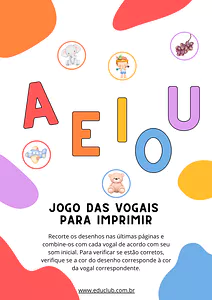 Jogo das vogais para imprimir