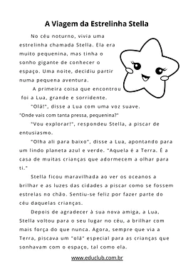 História infantil sobre o espaço para Creche, Pré-Escola, 1º Ano, 2º Ano, 3º Ano, 4º Ano, 5º Ano de História Infantil, Con...