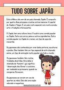 Atividades sobre o Japão para Educação Infantil e Fundamental