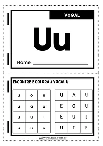 Atividade vogal U para imprimir