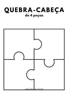 Peças de quebra-cabeça em branco para imprimir para Creche, Pré-Escola, 1º Ano, 2º Ano, 3º Ano, 4º Ano, 5º Ano de Jogos, Q...