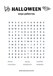 Caça palavras Halloween