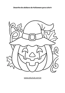 Desenho de abóbora Halloween para colorir