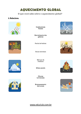 Atividade sobre aquecimento global para imprimir Atividade sobre aquecimento global para imprimir para 3º Ano, 4º Ano, 5º Ano de Ciências, Aquecimento Global - Material ed...