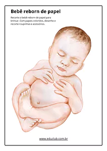 Bebê reborn de papel para imprimir