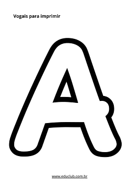 As 5 vogais para imprimir As 5 vogais para imprimir para Creche, Pré-Escola, 1º Ano, 2º Ano, 3º Ano, 4º Ano, 5º Ano de Língua Portuguesa, Vogais, Al...