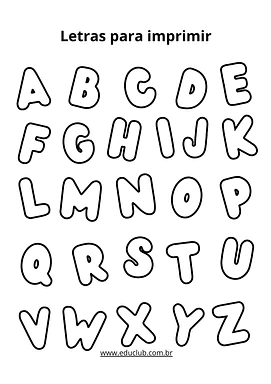 Letras para imprimir: moldes do alfabeto Letras para imprimir: moldes do alfabeto para Creche, Pré-Escola, 1º Ano, 2º Ano, 3º Ano, 4º Ano, 5º Ano de Língua Portugu...