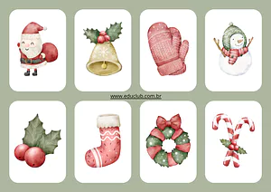 Jogo da memória de Natal para imprimir