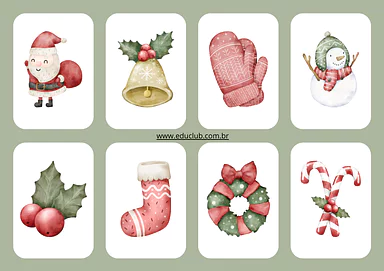 Jogo da memória de Natal para imprimir para Educação Infantil, 1º Ano de Datas Comemorativas, Natal, Recursos Educativos, ...