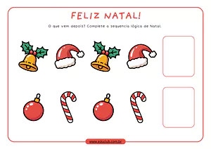 Atividade de sequência lógica dos enfeites de Natal