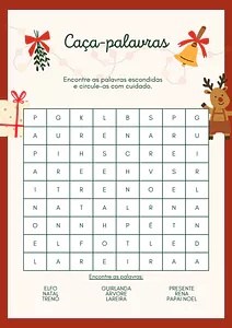 Caça-palavras do Natal para imprimir