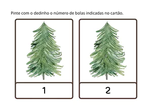 Contar as bolas de Natal com pintura a dedo