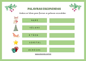 Palavras escondidas natalinas
