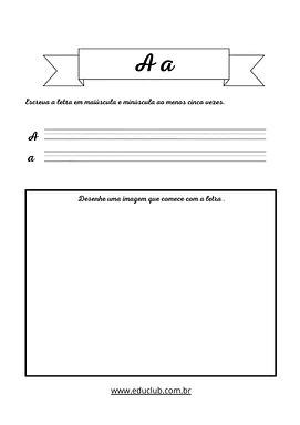 Atividade de letra cursiva com as letras do alfabeto para Educação Infantil, 1º Ano, 2º Ano de Alfabeto, Alfabetização, Po...