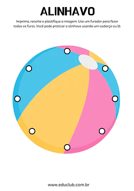 Atividade de alinhavo para imprimir para Educação Infantil de Pré-escrita, Português - Material educacional